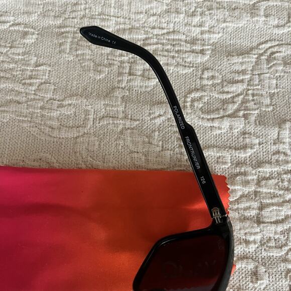 Quay Australia Frontrunner Gloss Black Frame Polarized Sunglasses - Picture 8 of 10